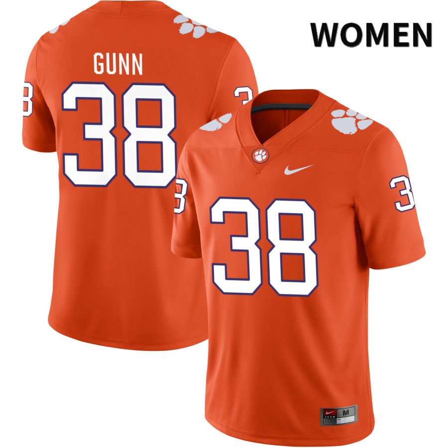 Women's Clemson Tigers Robert Gunn #38 College Orange NIL 2022 NCAA Authentic Jersey Copuon VKG10N8H